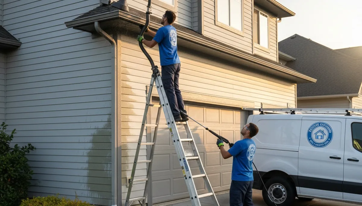 Professional gutter cleaning and vinyl siding maintenance in Houston, TX by Next Level Exteriors